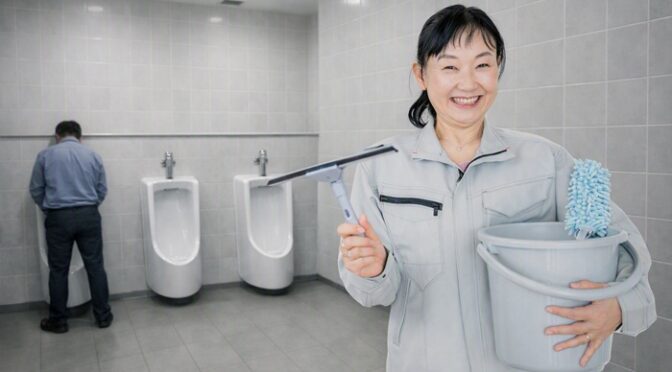 夫も落ちた男子トイレ清掃マドンナ。呼び出せばオンナを見せつけられ